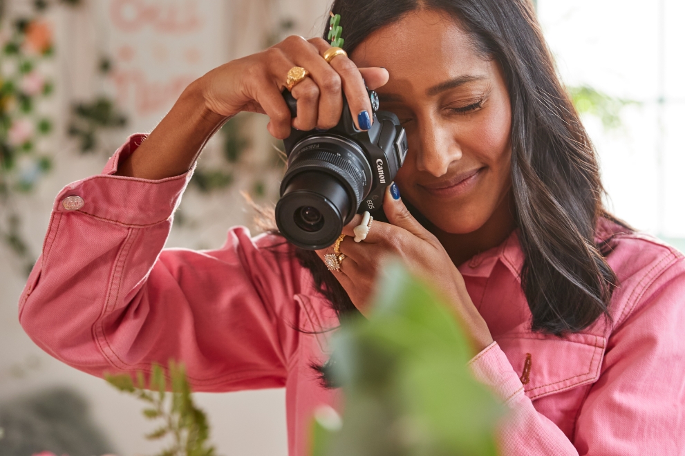 Photographer with Canon camera